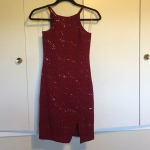 Sparkly Red Mini Dress